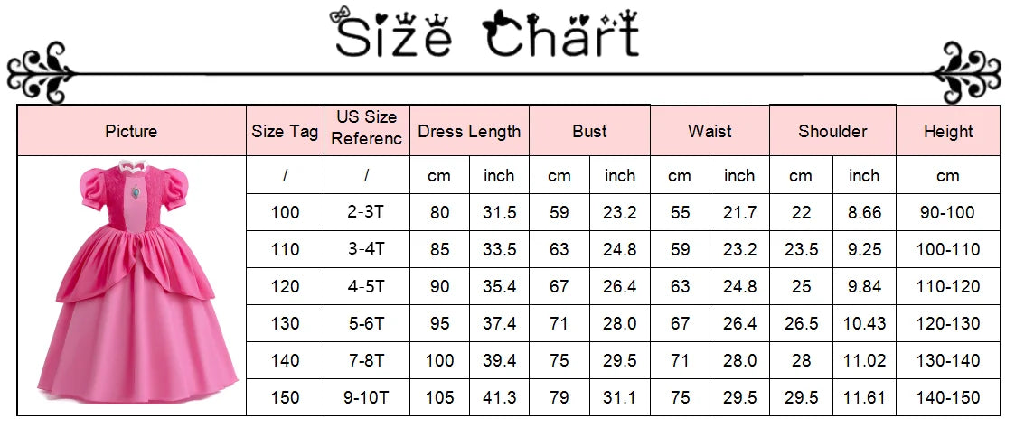 Peach Princess Costume Cosplay Ball Gown Dress