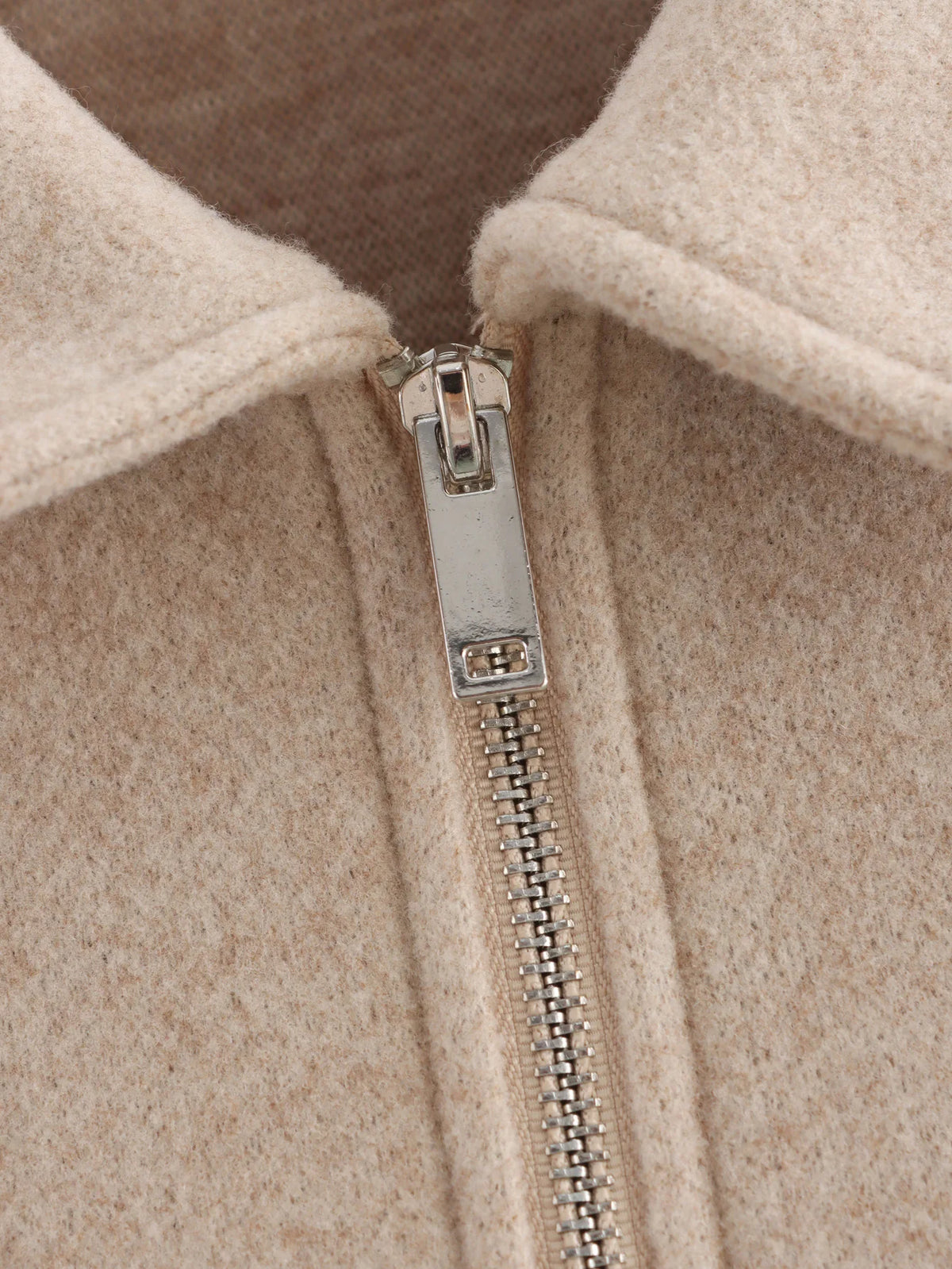 Zipper Winter Long Sleeve Pocket Outerwear Elegant Jacket Coat
