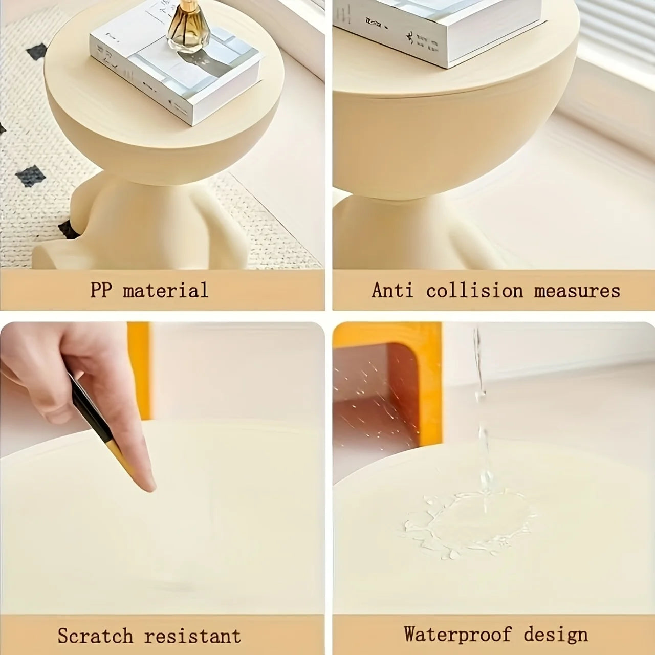 Creative bear shaped plastic bedside table in small space