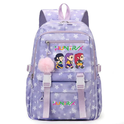 KPop Demon Hunters Print Student Backpack Large Capacity Schoolbag