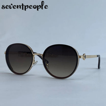 Oversized Round Luxury Vintage Metal Frame Sunglasses