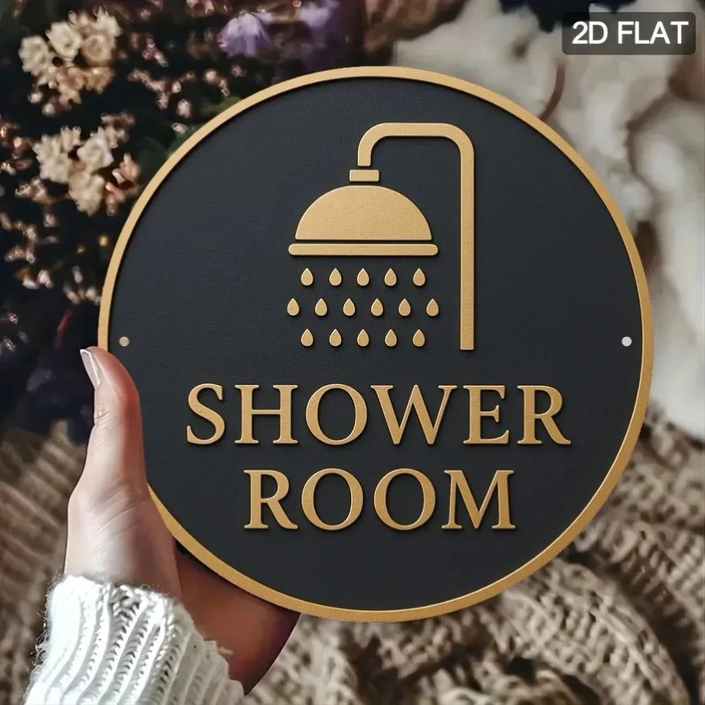 Golden Shower Head Sign  Bathroom Decor