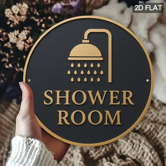 Golden Shower Head Sign  Bathroom Decor