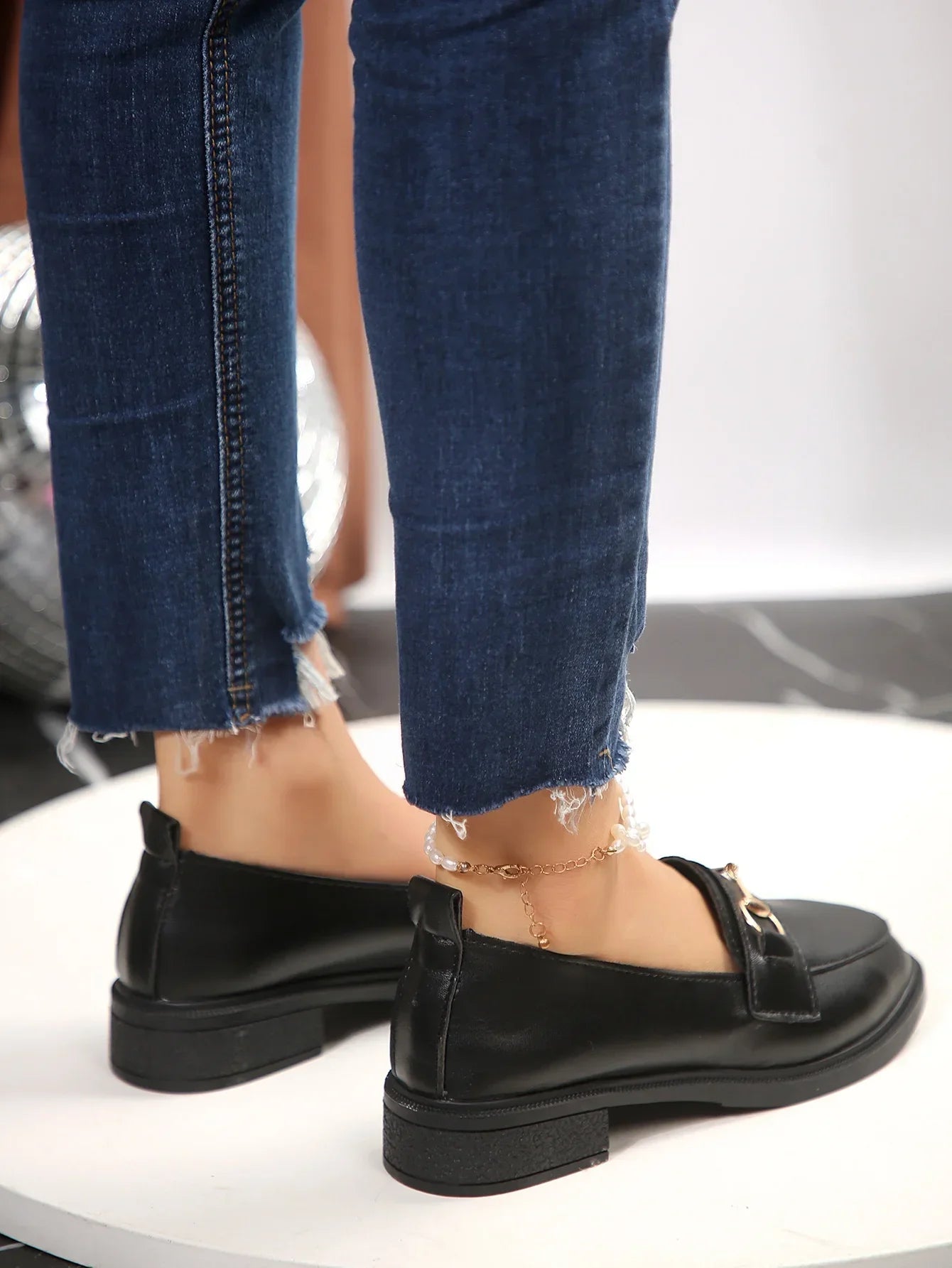 Flat Round Head Small Leather Shoes