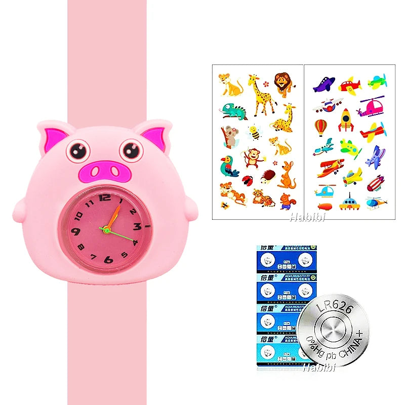 Slap Bracelet Clock Cartoon Kids Watches