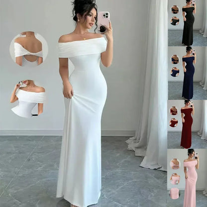 Off Shoulder Sleeveless Sexy Midi Dress