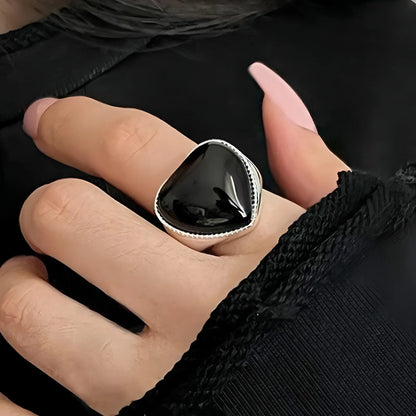 925 Sterling Silver Geometry Crystal Ring
