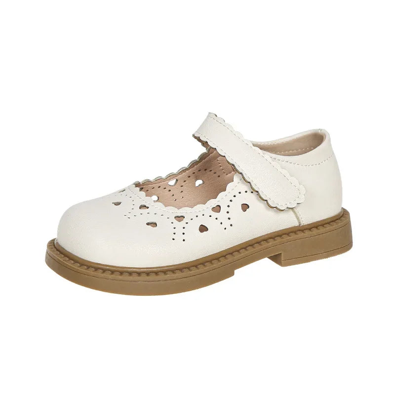 Leather Mary Janes Heart Shoes