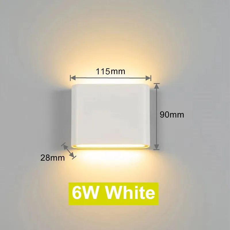 6W 12W LED Wall Lamp Outdoor Waterproof  Wall Light