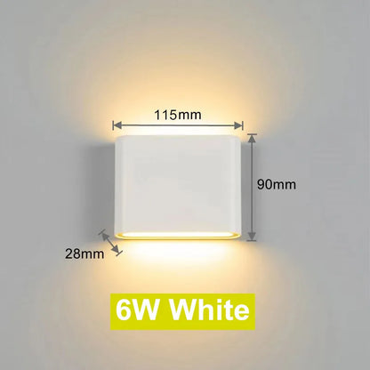 6W 12W LED Wall Lamp Outdoor Waterproof  Wall Light