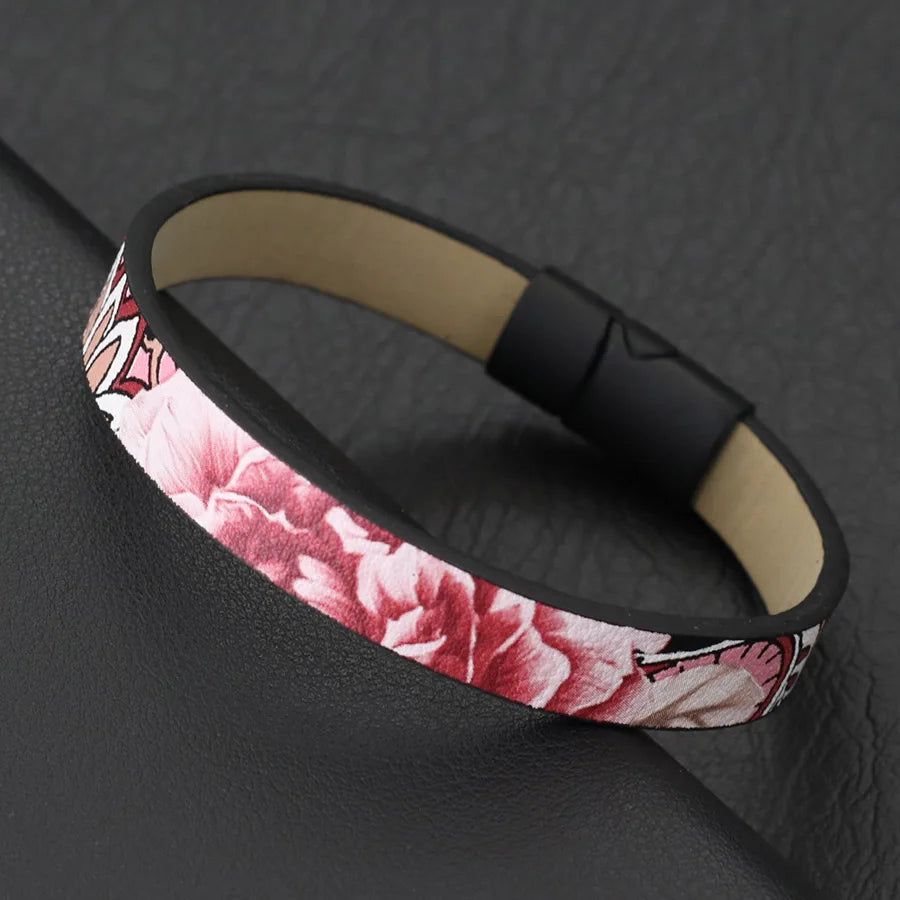 Premium PU Leather 3 Colors Printing Bangles Bracelet
