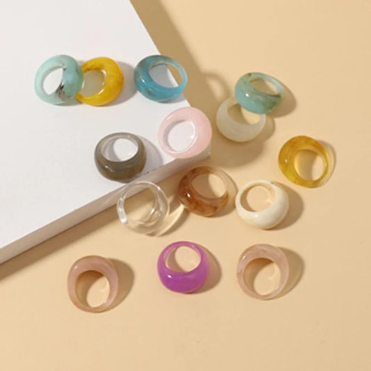 DANA Korean Colorful Acrylic Rings