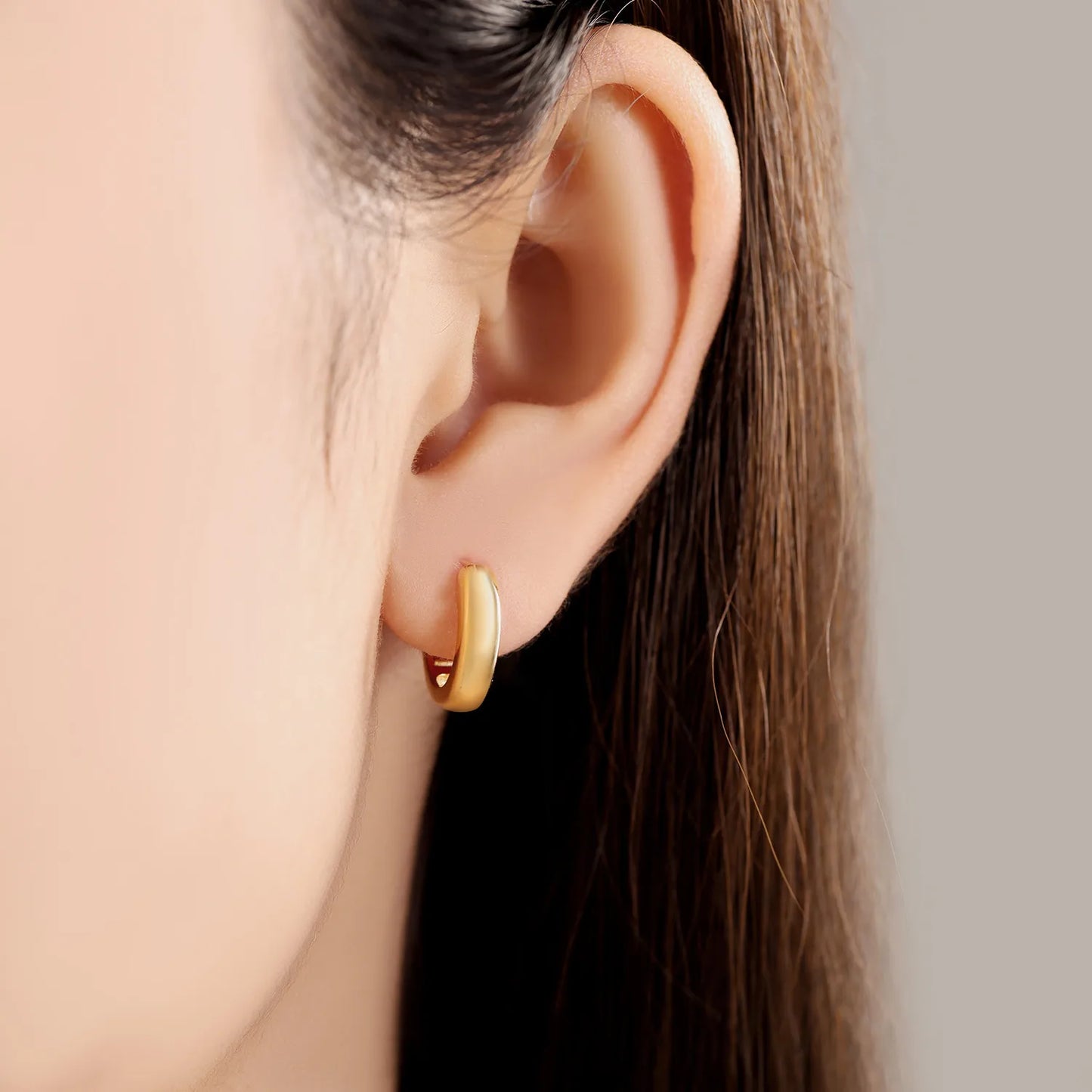S925 Sterling Silver Zircon 18K Gold Lining Vintage Hoop Earrings