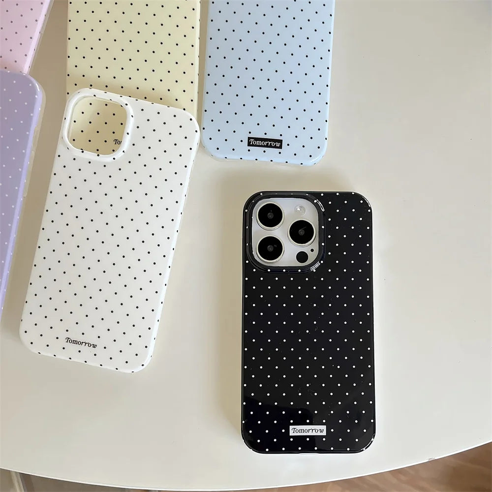 Polka Dot Small Fresh Mobile Phone Case for iPhone Ultra Slim Shockproof Cover