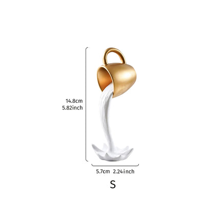3D anti-gravity tipping coffee cup Decoration