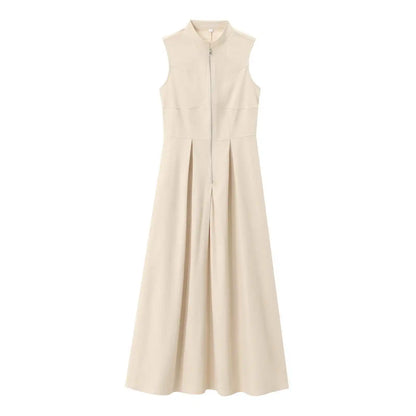 Elegant Sleeveless round Neck Midi Dress