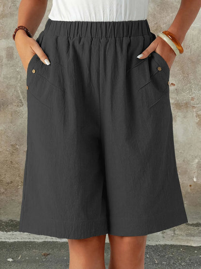 High Waist 5-Inch Casual Lounge Straight Leg Shorts