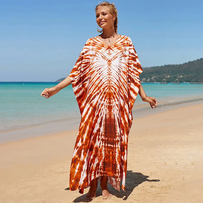 Swimsuit Kaftans Beach Cover Ups Colorful Outfits Dress