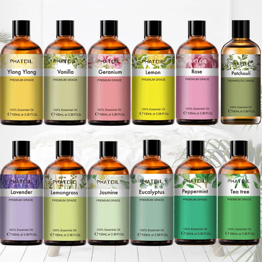 Aceites esenciales de rosa puros y naturales de lavanda