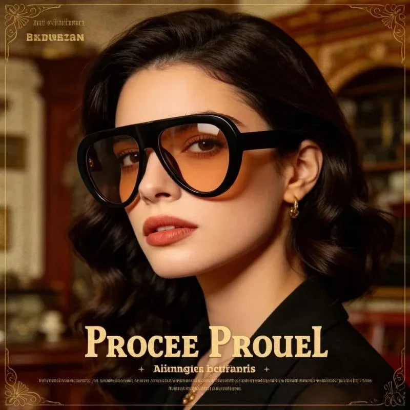 Vintage Oversized Oval Sexy Sunglasses