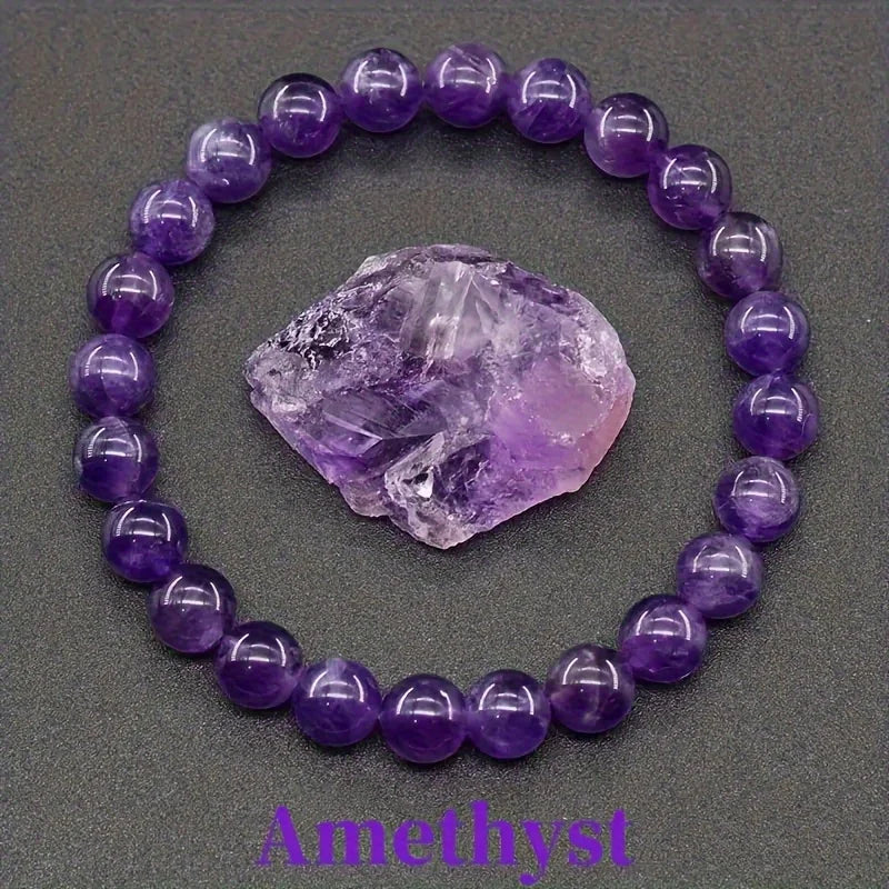 4 Pcs/Set Bohemian Gemstone Wealth & Love Amethyst Tiger's Eye Bracelet