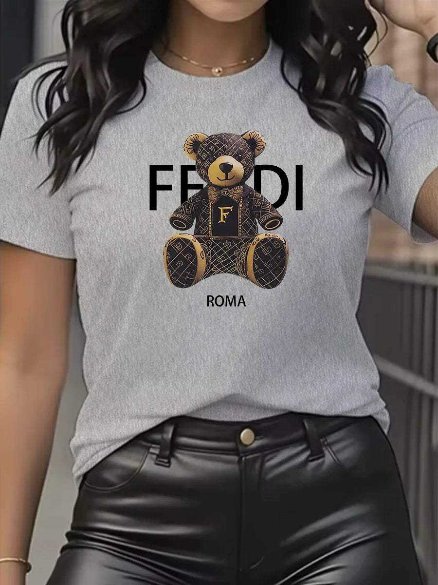 Graphic Short Sleeve  Teddy Bear Shirt