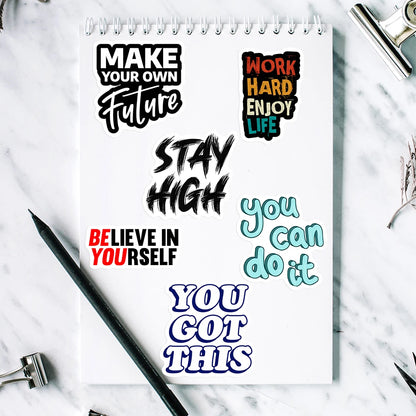 Inspirational Phrases Stickers Positive Mindset Energy DIY Gift Decal for Laptop Phone Scrapbook