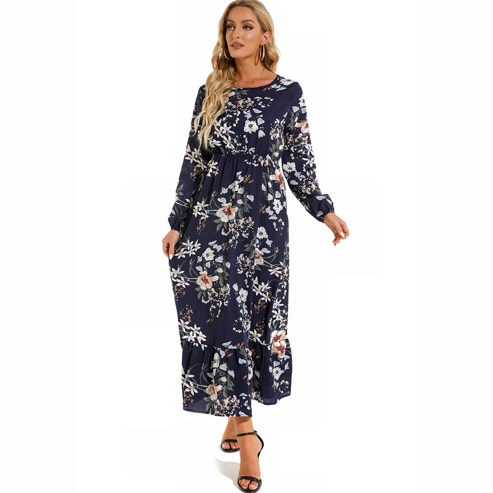 Maxi Bohemian Casual Full Sleeve Chiffon Dress