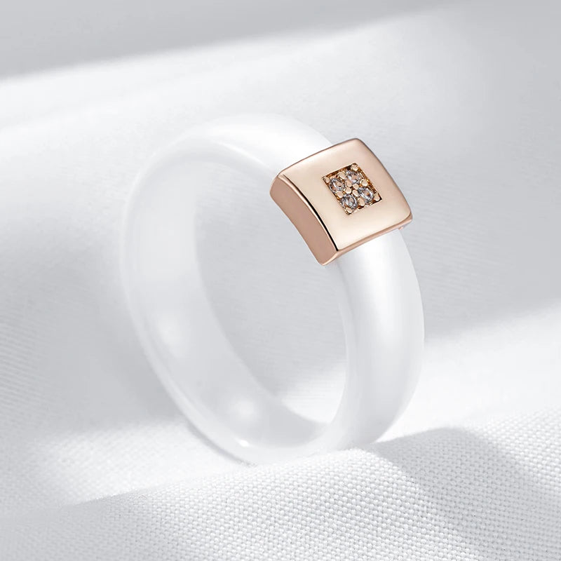 DANA Ceramic Golden Zircon Ring