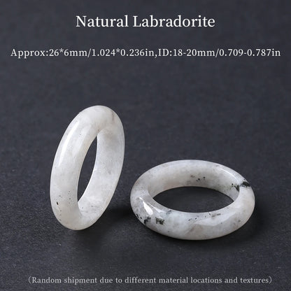 1 Pc Natural Crystal Stone Energy Healing Ring