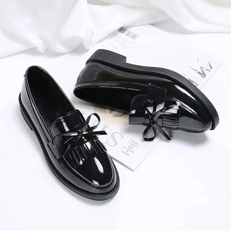 Leather British Tassel Casual Flat Shoes