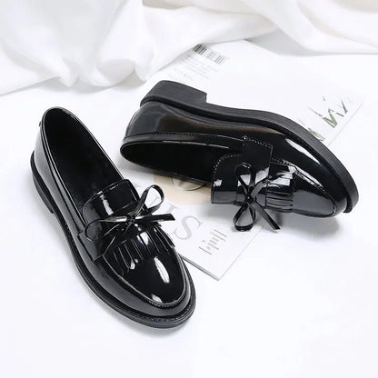 Leather British Tassel Casual Flat Shoes