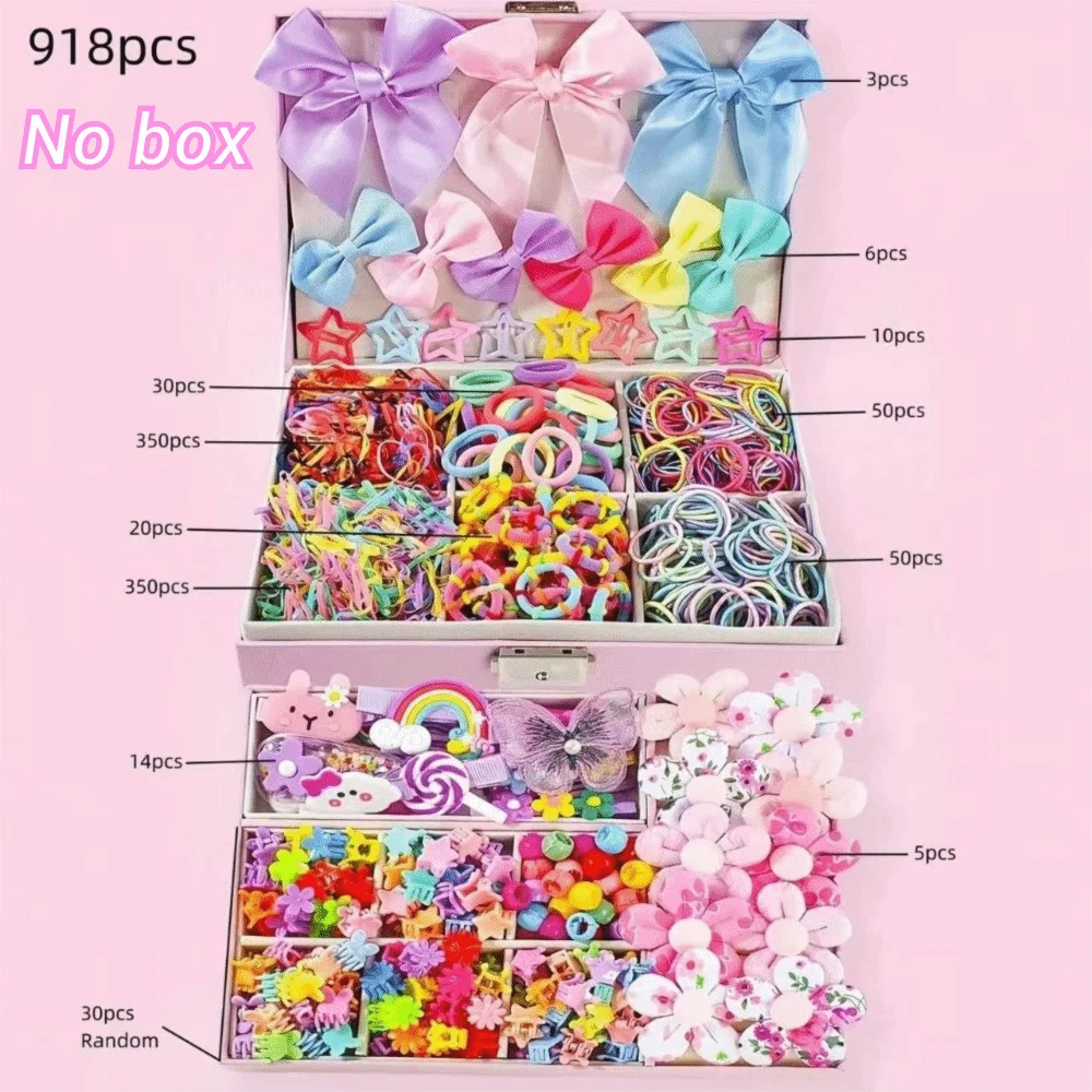 Bow High Elastic Hair Accessories Set No Hurt Hair Colorful Girls Hair Bands