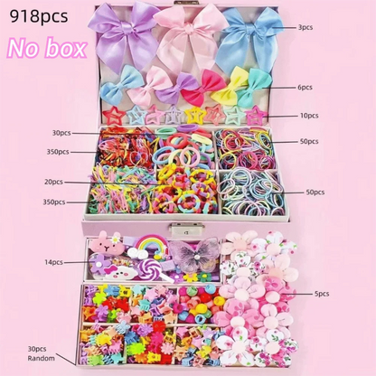 Bow High Elastic Hair Accessories Set No Hurt Hair Colorful Girls Hair Bands