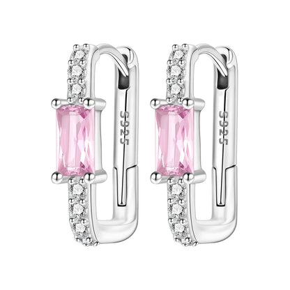 925 Sterling Silver Simple Gold U-shaped Earrings
