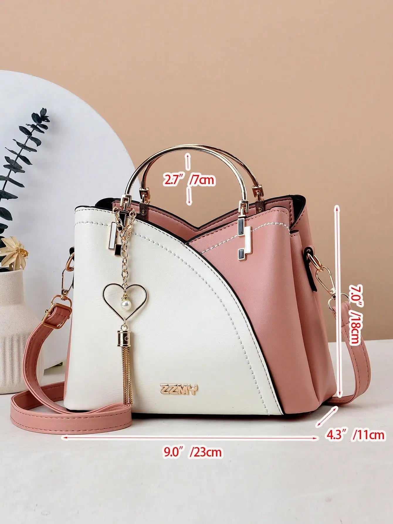 splicing color casual crossbody bag