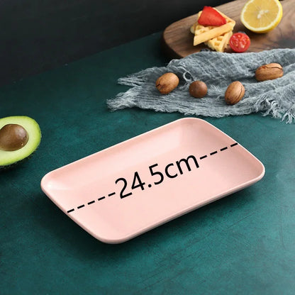 Creative Wheat Straw Rectangular Plate
