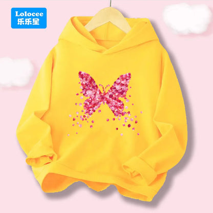Petal Butterfly Spring Autumn Soft Cotton Hoodies