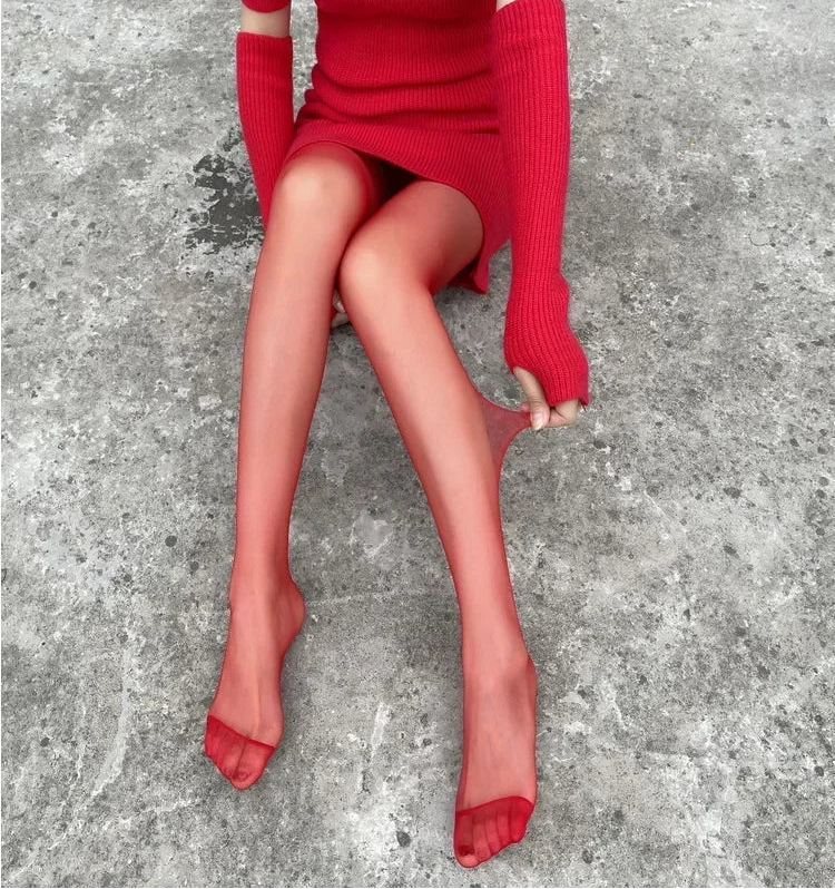 Medias finas, pantimedias súper elásticas, calcetines de talla grande