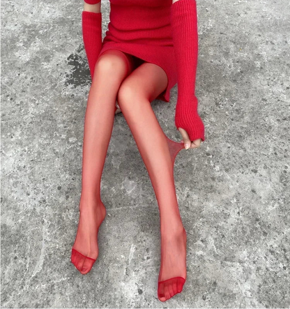 Medias finas, pantimedias súper elásticas, calcetines de talla grande