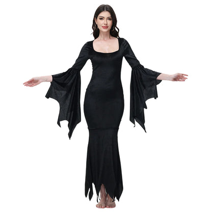 Halloween Morticia Adams Primate Black Adams Family Dress