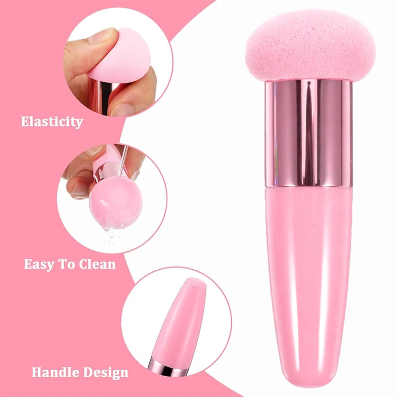 Mushroom Head Makeup Brush Puff Beauty Makeup Sponge With Handle Make-up