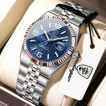 Quartz Stainless Steel Date Elegant Luminous Waterproof Watch