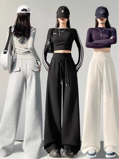 Sports slimming straight wide leg pants
