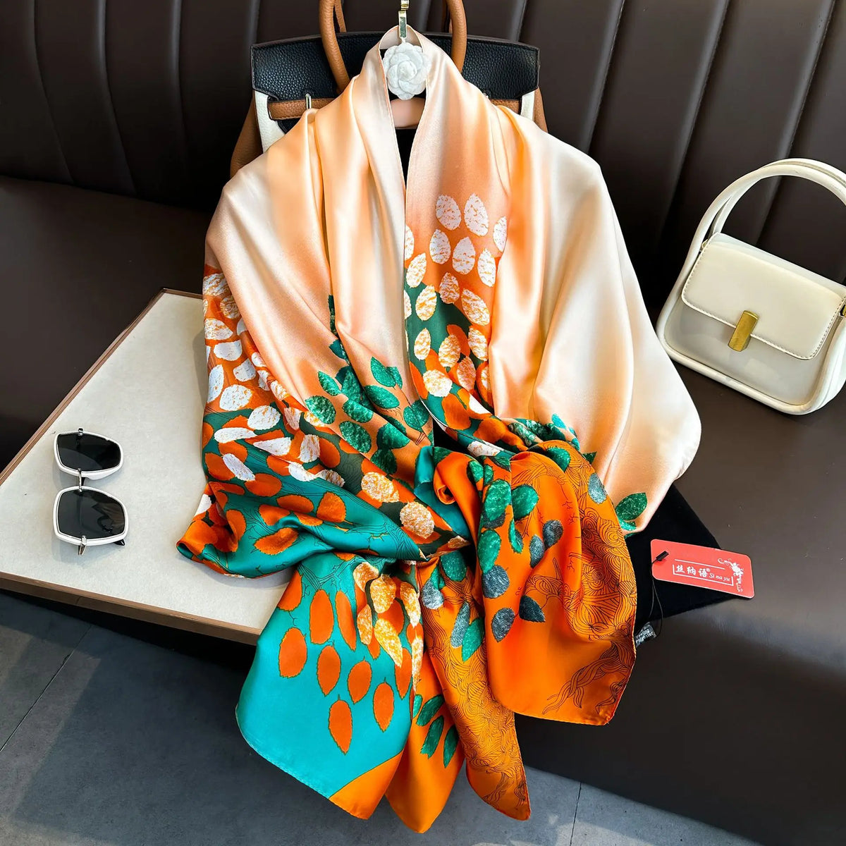 Luxury Silk 180X90CM Long Scarf Popular Silk Headscarf  Shawl