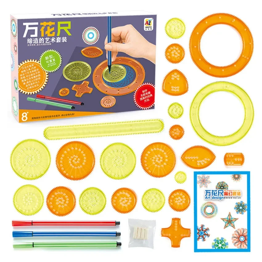 27Pcs Geometry Spirograph Drawing Stencil Painting Set