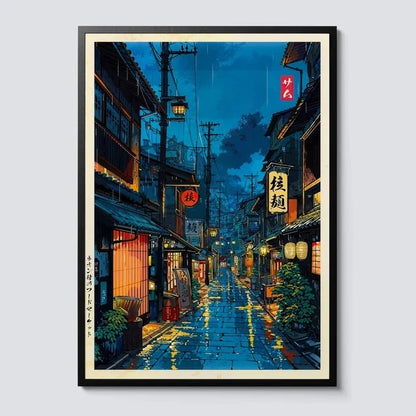 Japanese Tokyo Teahouse Cartoon Canvas Print