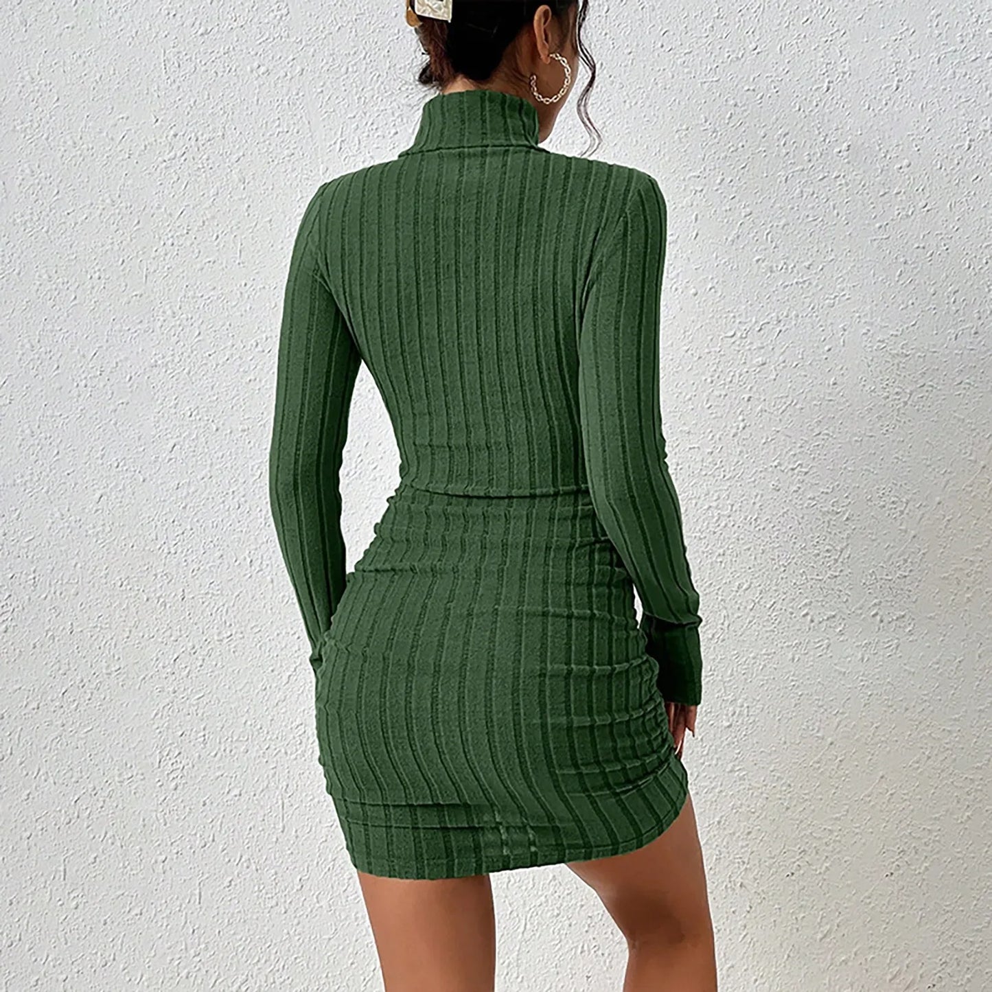 Bottoming Long Sleeves Sexy Mini Dress