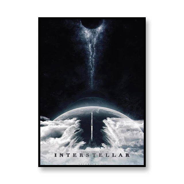 Interstellar Movie Poster Astronaut Outer Space Canvas Wall Art Print