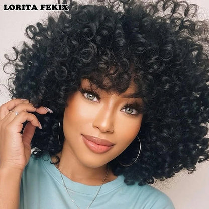 Blonde Curly Short Afro Kinky Curly Wigs
